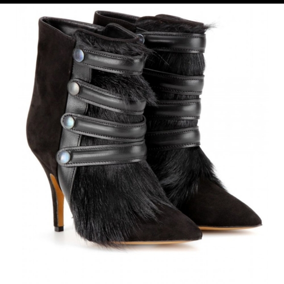 Isabel Marant suede fur booties - Picture 1 of 5